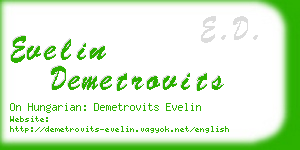 evelin demetrovits business card